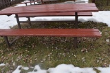 HEAVY DUTY PICNIC TABLE WITH WELDED STEEL FRAME,
