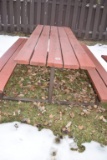 HEAVY DUTY PICNIC TABLE WITH WELDED STEEL FRAME,