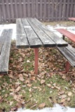 HEAVY DUTY PICNIC TABLE WITH WELDED STEEL FRAME,
