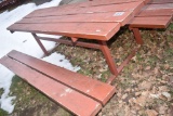 HEAVY DUTY PICNIC TABLE WITH WELDED STEEL FRAME,