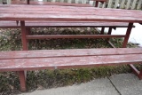 HEAVY DUTY PICNIC TABLE WITH WELDED STEEL FRAME,