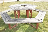 OCTAGONAL PICNIC TABLE WITH HEAVY DUTY WELDED STEEL