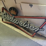 LARGE BUDWEISER SIGN, OVER 5' WIDE, NO CORD