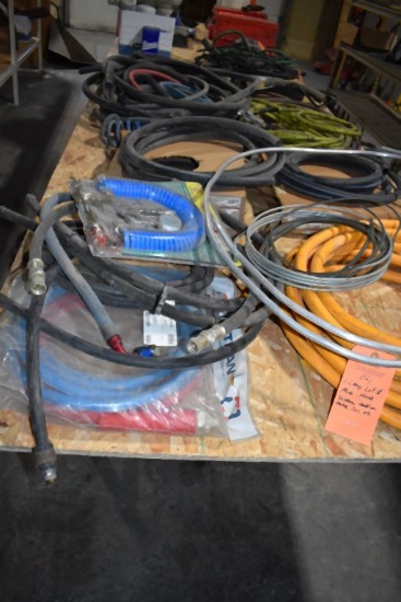 LARGE LOT OF MISC. HOSE; RUBBER, HARD LINE, METAL,