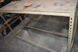 SHELVING/BENCH - METAL FRAME, WOOD TOP, 5'W x 35