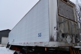 53' DRY BOX VAN TRAILER, TANDEM AXLE, SWING OUT DOORS,