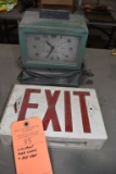 ACROPRINT TIME CLOCK AND EXIT SIGN