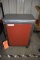 TWO SHELF ROLLING STOOL/CABINET, RED AND BLACK,