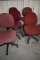 (5) LIGHT AND DARK MAROON OFFICE CHAIRS