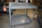 METAL SHOP CART WITH HANDLE AND LOWER SHELF,