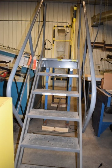 SIX STEP STAIRWARY WITH PLATFORM, 54"H WITH 5' LONG