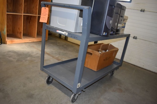 TWO TIER SHOP CART WITH 5" CASTERS, NO CONTENTS,