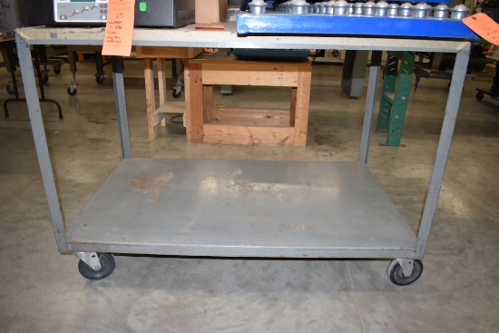 ROLLING WORK TABLE, 48"L x 30"W x 34"H