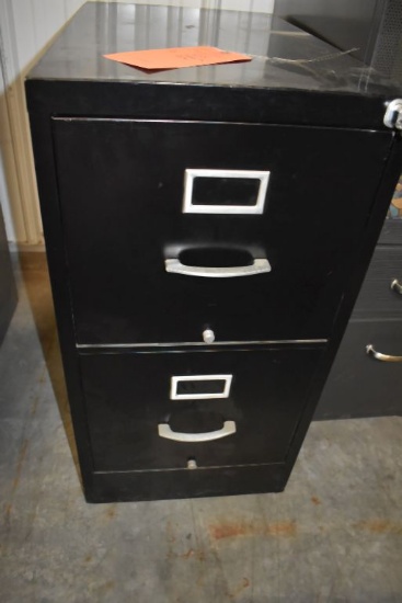 TWO DRAWER FILE CABINET, BLACK