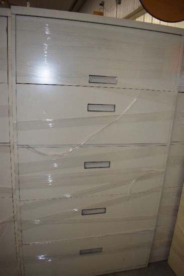 FIVE DRAWER HORIZONTAL FILE CABINET, 36" WIDE x 18",