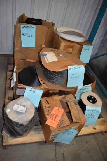 SKID OF ASSORTED RIBBON/EDGING CLOTH AND FOAM WITH