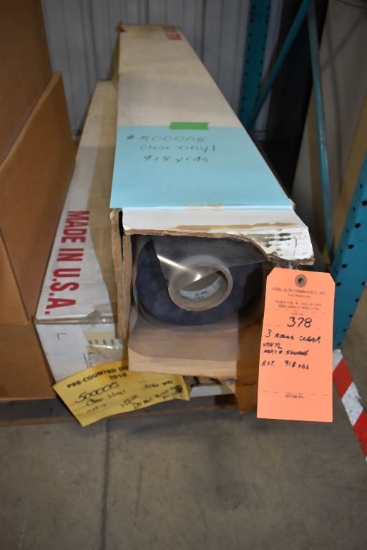 (3) ROLLS OF CLEAR VINYL, PART #500005, EST. 918 YARDS