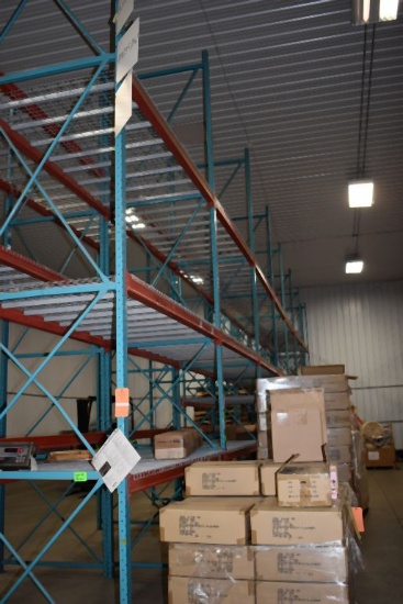 (7) SECTIONS OF PALLET RACKING, 4'D x 8' CROSSBEAMS