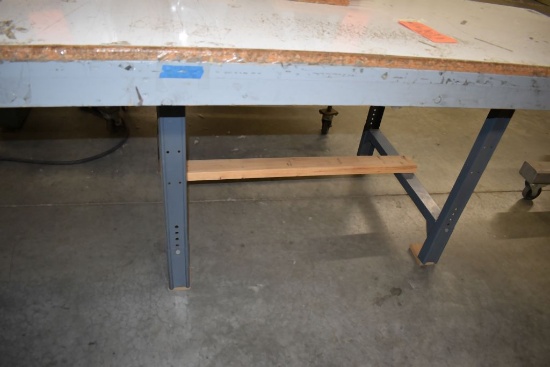 LARGE WOODEN WORK TABLE, 6'L x 4'W x 3'H,