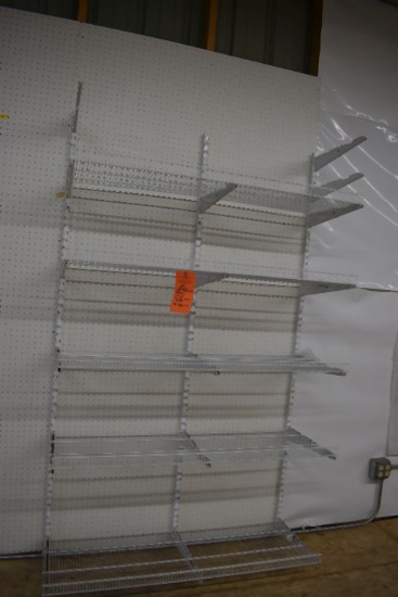 (5) PIECES OF WIRE SHELVING WITH SUPPORT BRACKETS