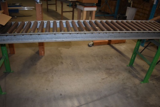 8' SECTION OF METAL ROLLER CONVEYOR