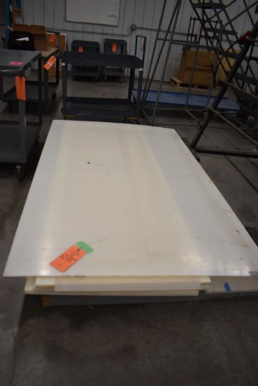 SKID OF ASSORTED SIZES/THICKNESSES OF PLASTIC SHEETS