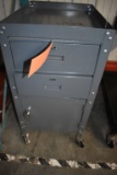 METAL SHOP CART WITH TWO DRAWERS AND