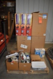 PALLET OF MISC. PLUMBING SUPPLIES AND AIR FILTERS