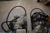 (2) PLASTIC TOTES WITH (2) EASTMAN CARDINAL CUTTERS,