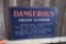 DANGEROUS FREIGHT ELEVATOR METAL SIGN, 27 1/2