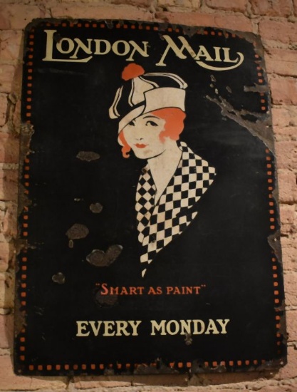 LONDON MAIL, "SMART AS PAINT" EVERY MONDAY SIGN, 20"