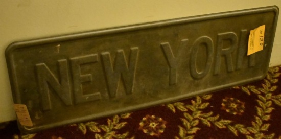 NEW YORK EMBOSSED SIGN, 36" x 12"