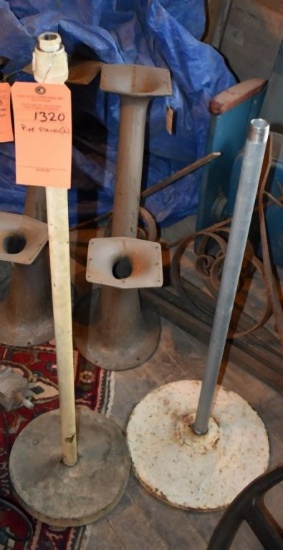(2) PIPE TYPE STANDS WITH METAL BASES