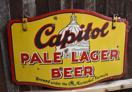 CAPITOL PALE LAGER BEER PORCELAIN SIGN, 36" x 24"