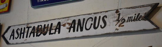 AHTABULA ANGUS 1/2 MILE SIGN,