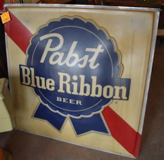 PABST BLUE RIBBON PLASTIC SIGN, 49" x 47"