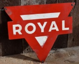 RED ROYAL CONOCO BRAND PORCELAIN TRIANGULAR SIGN,