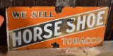 HORSESHOE TOBACCO DOUBLE SIDED PORCELAIN SIGN WITH