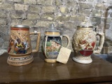(3) BEER STEINS; FATHER CHRISTMAS, GERMANY AND