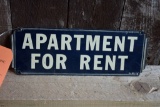 APARTMENT FOR RENT METAL SIGN, 9