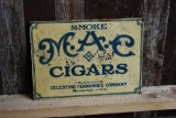SMOKE MAC CIGARS METAL SIGN, 14