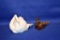 (2) SWAN FIGURINES, 1-WITH MARKING, 1-AMBER SWAN