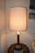 MCM MID CENTURY MODERN LAMP W/WALNUT FINISH COLUMN,