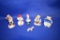 (6) SMALL CERAMIC FIGURINES: BASEBALL PLAYER,