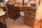 VINTAGE DESK, WOODGRAIN LAMINATE, 8 DRAWER, 23-3/4