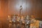 VINTAGE MCM GLASS AND METAL CADDY TRI BARWARE CONDIMENT SERVING DISH MADE IN FRANCE