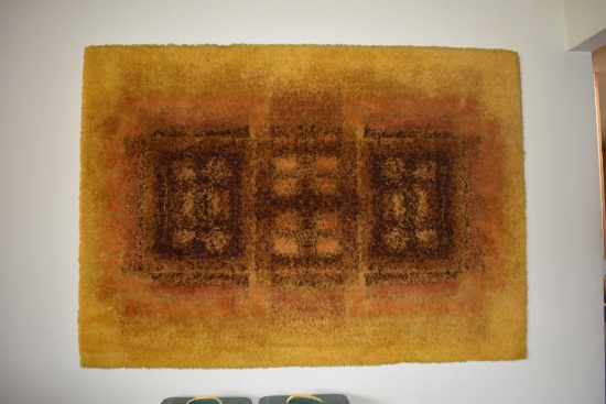 VINTAGE ORANGE/YELLOW & BROWN CARPET WALL ART,