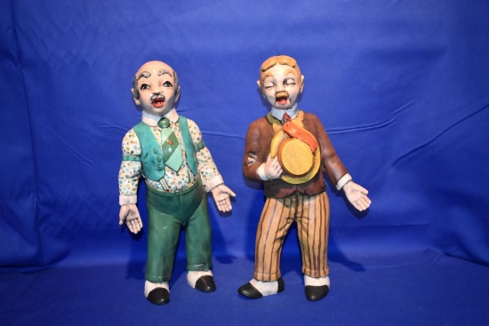 (2) SINGING MEN, APPROX. 12"H, MADE OF PLASTER