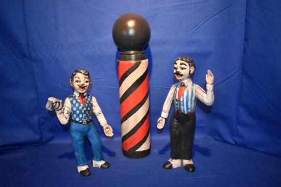 (2) BAR MEN, 1-HOLDING MUG 12"H & 1-WAVING APPROX.
