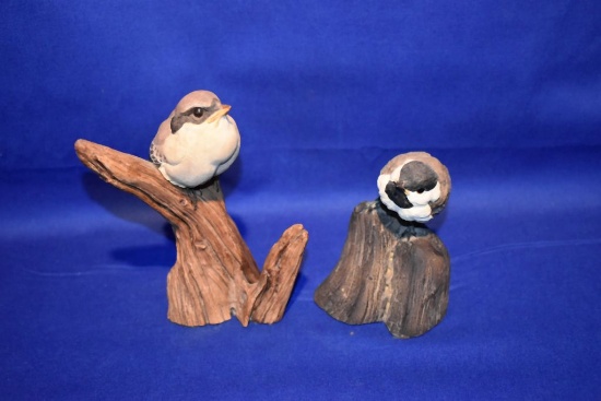 (2) VINTAGE DANBURY MINT BIRD FIGURES, 1-BABY SONG
